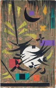 Werner Drewes Woodcut on Paper Witches Dance