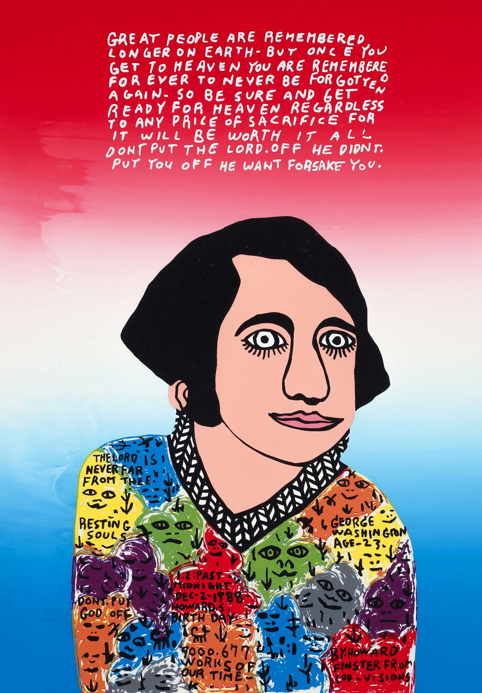 Howard Finster Young George Signed Serigraph (1 of 3)