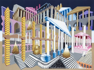 Pedro Friedeberg The Small City Signed Screenprint