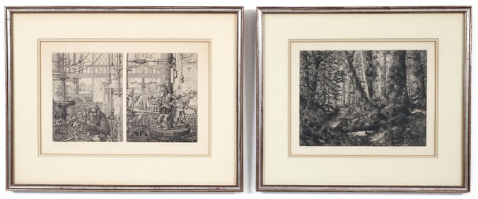 2 Mark Alan Leithauser Etchings on Paper