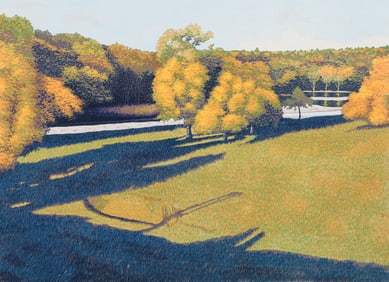Gordon Mortensen reduction color woodcut Autumn Colour