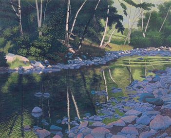 Gordon Mortensen Woodcut on Paper Big Sur