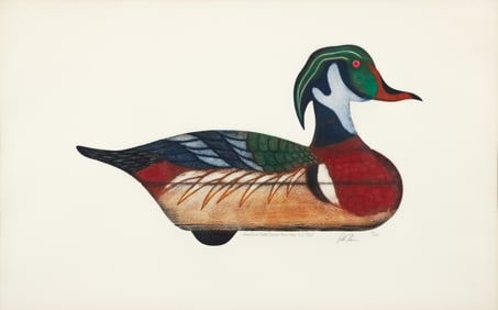 Arthur Nevin Drake Decoy Signed Color Etching