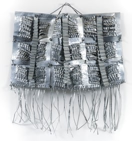 Emil A. Sauer 1987 zinc collage wall relief