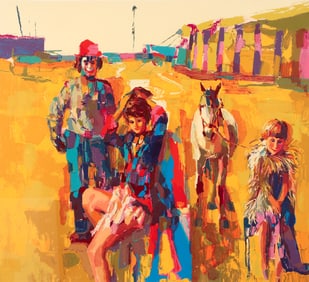 Nicola Simbari framed serigraph La Famille du Cirque