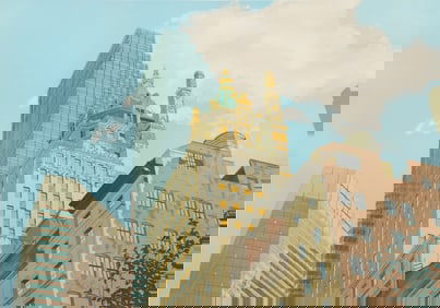 Philip Tarlow 1987 orig serigraph View from 57th Street