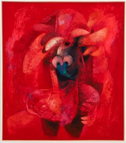 Torres 1991 painting on paper Surreal Bull