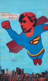 Zets Brothers Mixed Media Collage Superman Andy Warhol