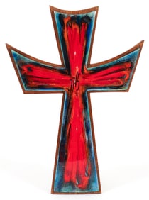 Virgil Cantini Enamel on Metal Cross 1967