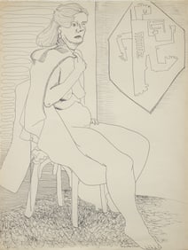 William Glen Davis Ink on Paper Louise Pershing