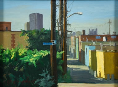 Ron Donoughe 2007 painting Pittsburgh Alleyway