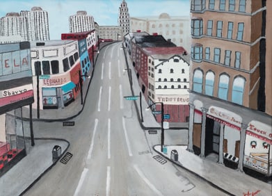 John Graves Sunday in Pittsburgh Folk Oil Ptg