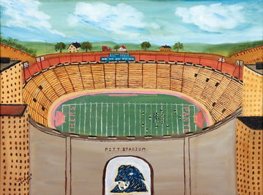 John Graves 2000 painting of Pitt Stadium