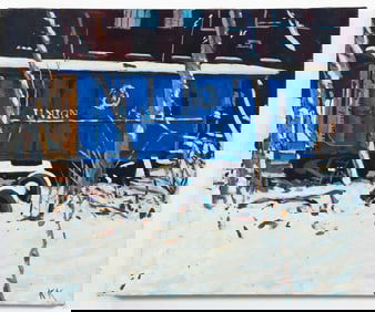 Kevin Kutz oil on canvas Abandoned Railroad Car