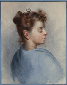 Martin Leisser watercolor Young Woman in Profile