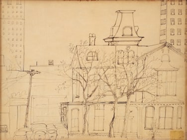 Attrib to Harry Schwalb Old Lady at Fifth and Craig Streets