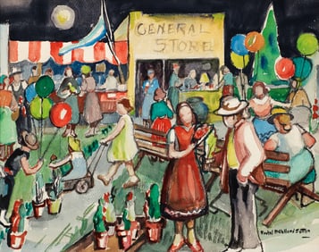 Rachel McClelland Sutton watercolor General Store at Carnival