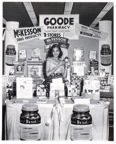 Teenie Harris circa 1957 Goode Pharmacy display of McKesson Drugs at trade fair