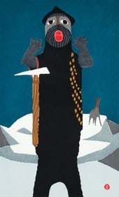 Azechi Umetaro Mountain Man Calls signed woodblock