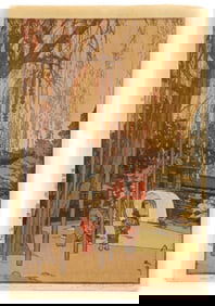 Hiroshi Yoshida 1935 color woodcut The Cherry Tree in Kawagoe