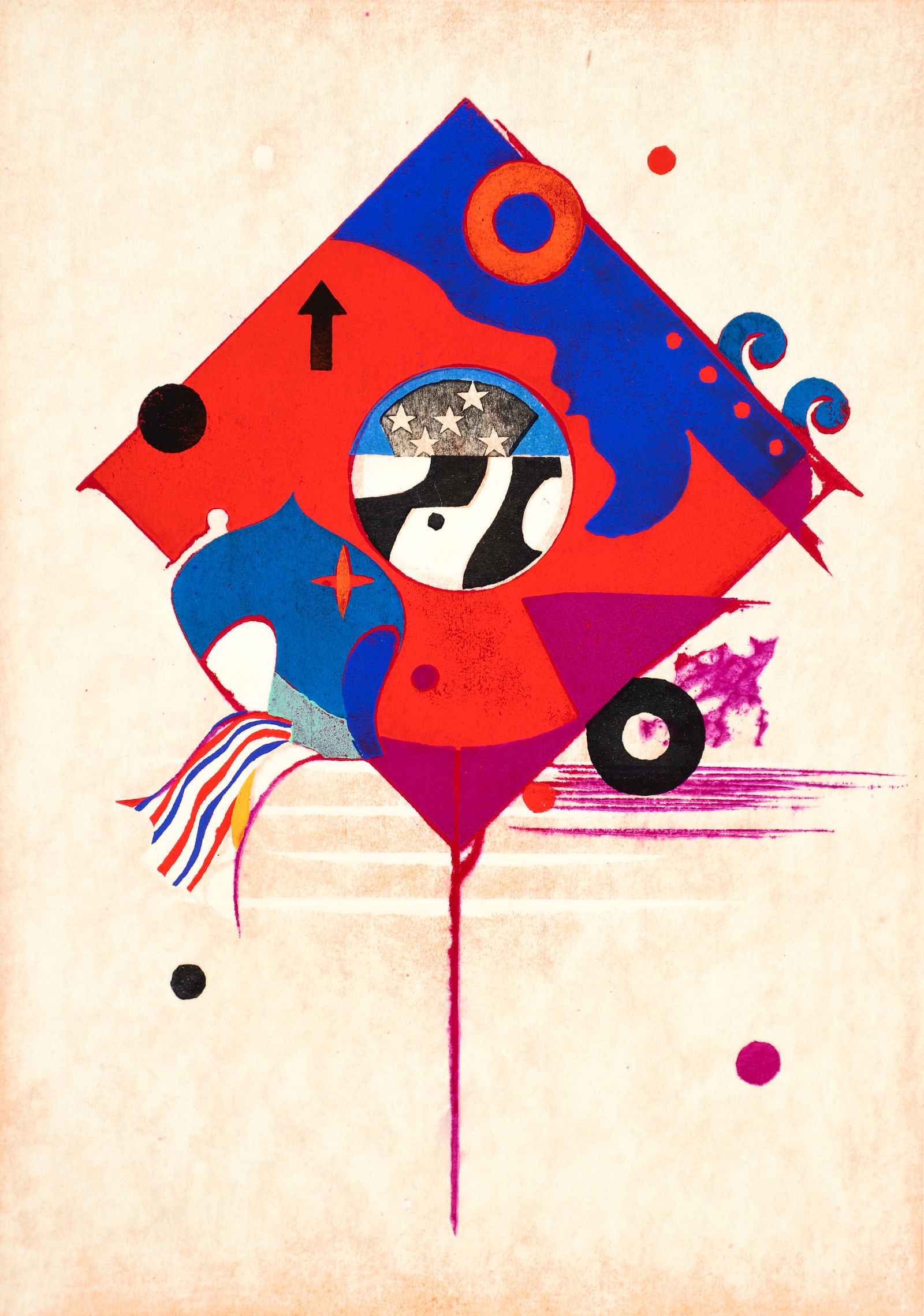 Hodaka Yoshida 1968 color woodcut Festival: Yoshida, Hodaka (Japanese, 1926-1995),Festival, 1968, color woodcut, 11 x 8 inches, pencil signed and 47/100, unframed.