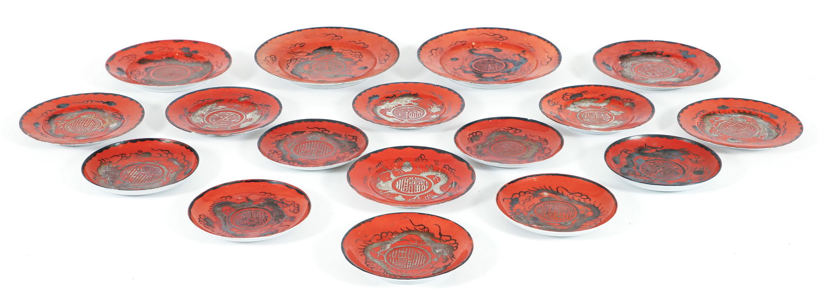 16 piece Antique Japanese Meiji Eiraku Dragon Porcelain (1 of 4)