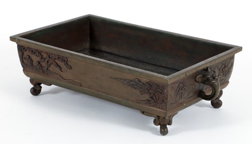 Chinese bronze Bonsai Planter with Elephant Head Handles