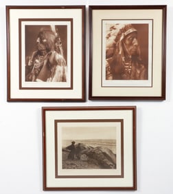 Edward Curtis lot of 3 restrike photogravures