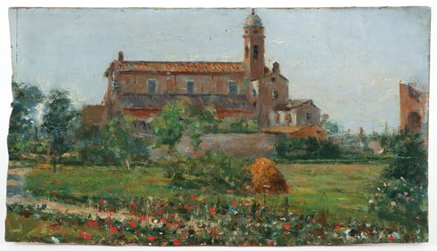 20th Century Impressionist painting of an Italian Cathedral