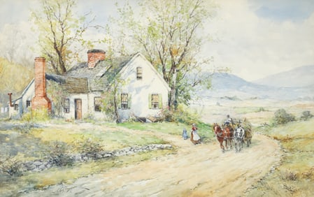 Joseph Conover Claghorn Watercolor on Paper Hay Wagon