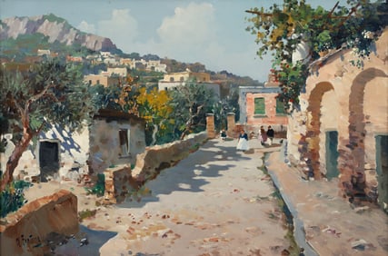 Andrea Fortini oil painting Neapolitan Village