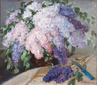 Victor Pusirkov Lilacs Oil on Canvas 1998