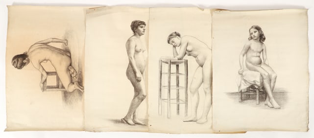 4 Elizabeth Williams Parisian figure study drawings