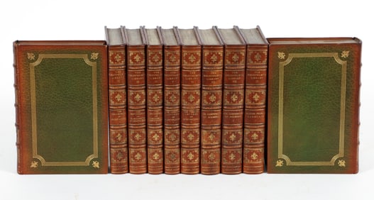 Bibliophilist's Library in 10 Volumes Full Morocco, First