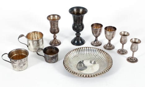 10 Pieces of American Sterling Holloware, Lunt, Web, Manchester