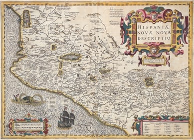 Mercator and Henricus Hondius Antique Mexico Map