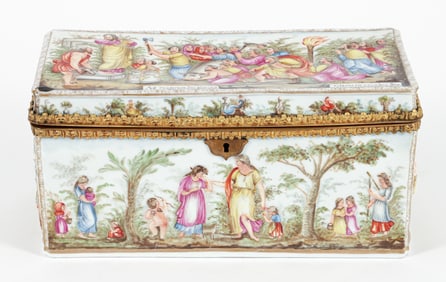 Capodimonte Lidded Box, Gloria in Excelsis Deo`