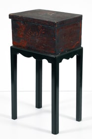 Painted Folk Art Box with a Gentleman Speaking