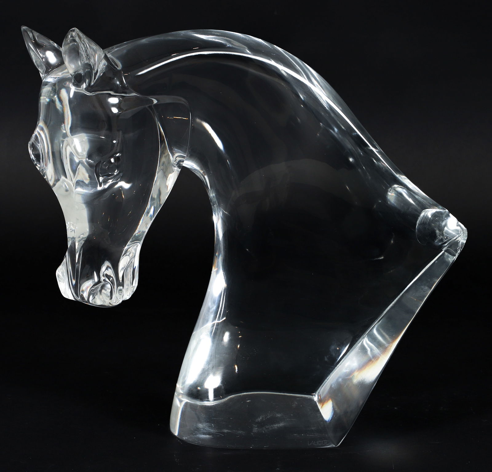 Lalique Tete de Cheval Crystal Horsehead Sculpture (1 of 7)