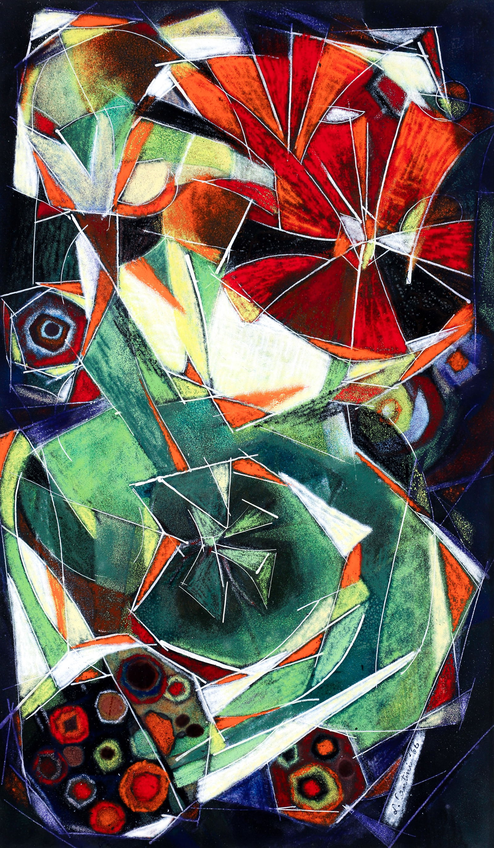 Lucille Cantini Flower Fantasy 1966 Enamel on Metal (1 of 4)