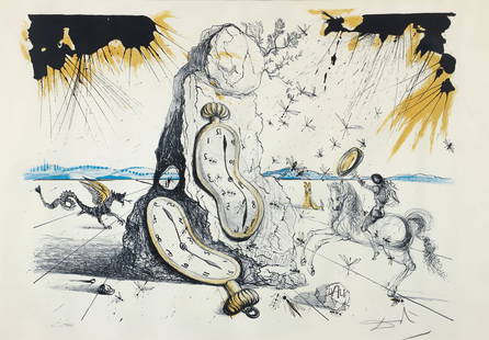 Salvador Dali Cosmic Rays Soft Watches 1965 Signed Lithograph: Dali, Salvador (Spanish/Catalan, 1904-1989), Cosmic Rays Resuscitating Soft Watches, 1965, color lithograph on Rives, signed and numbered 149/150 in pencil to the lower corners, ink stamp of the publi