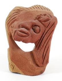 Lonnie Holley Carved Sandstone Sculpture 3 Figures