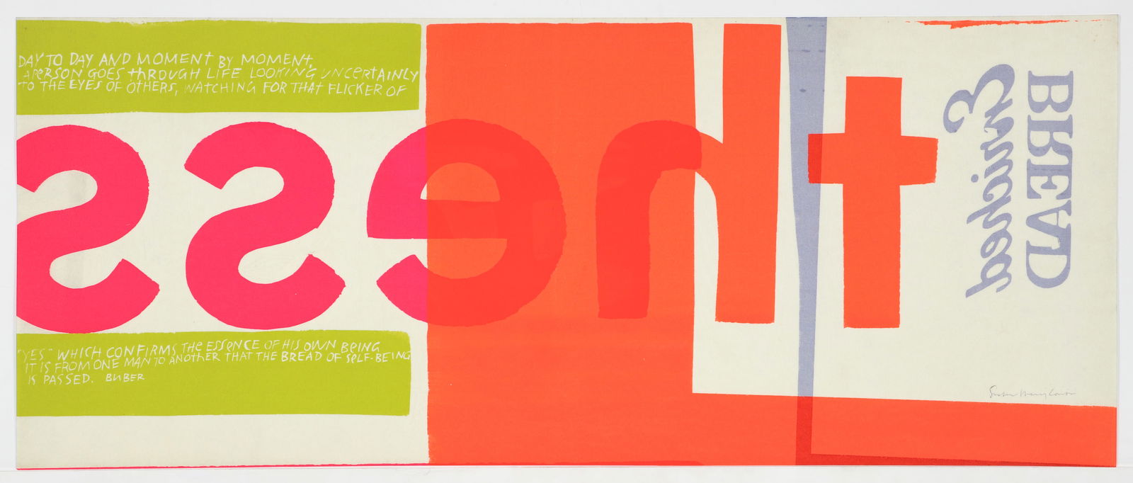 Sister Mary Corita Kent Bread of Self Being Signed serigraph 1965 (1 of 3)