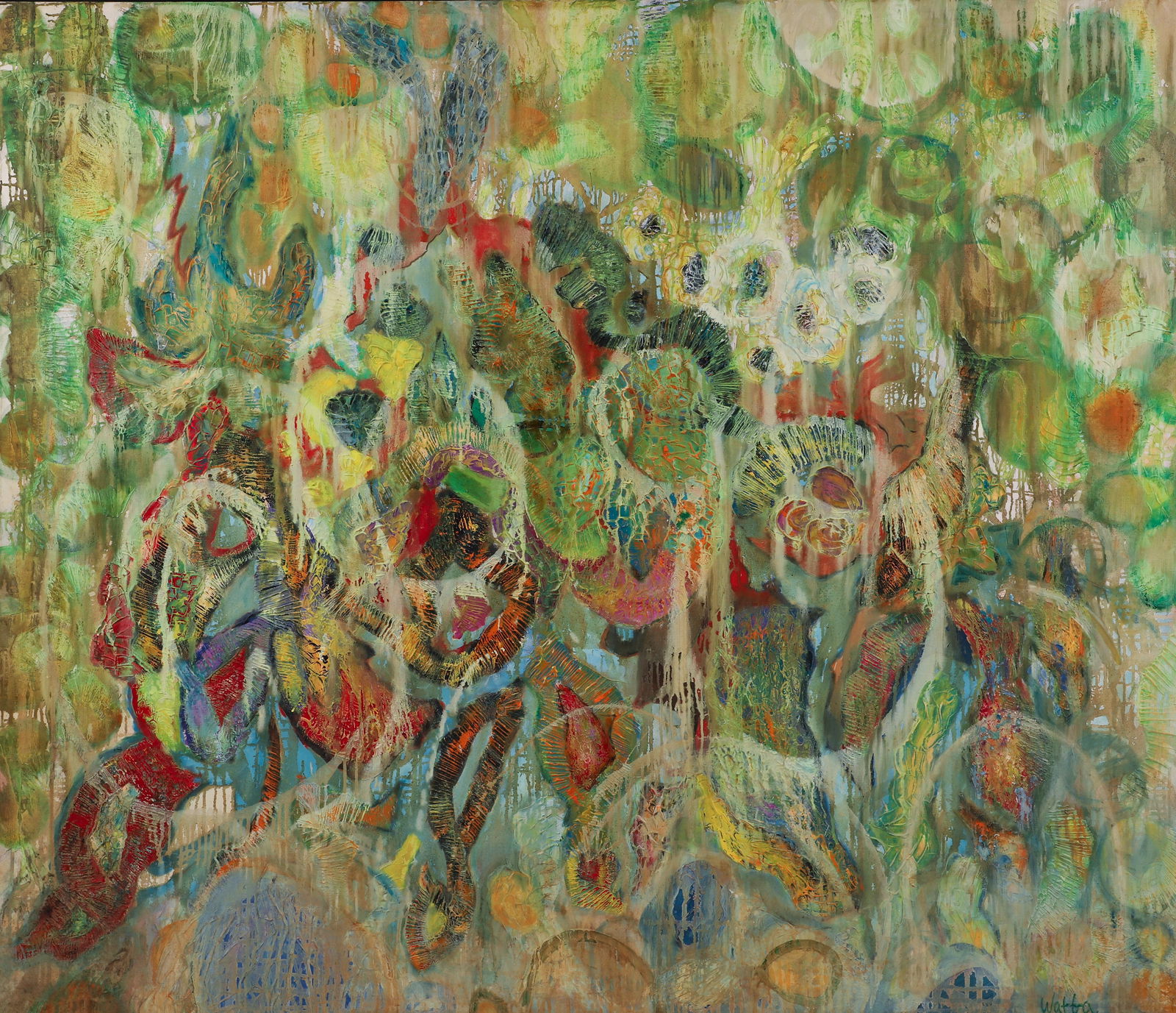 Watfa Midani large 1965 abstraction Garden Wall (1 of 4)