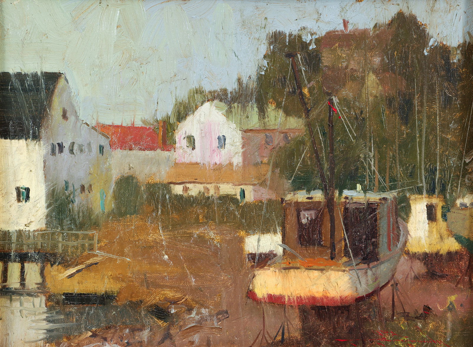 Charles W. Mundy Oil on Canvas East Gloucester 1996 (1 of 3)