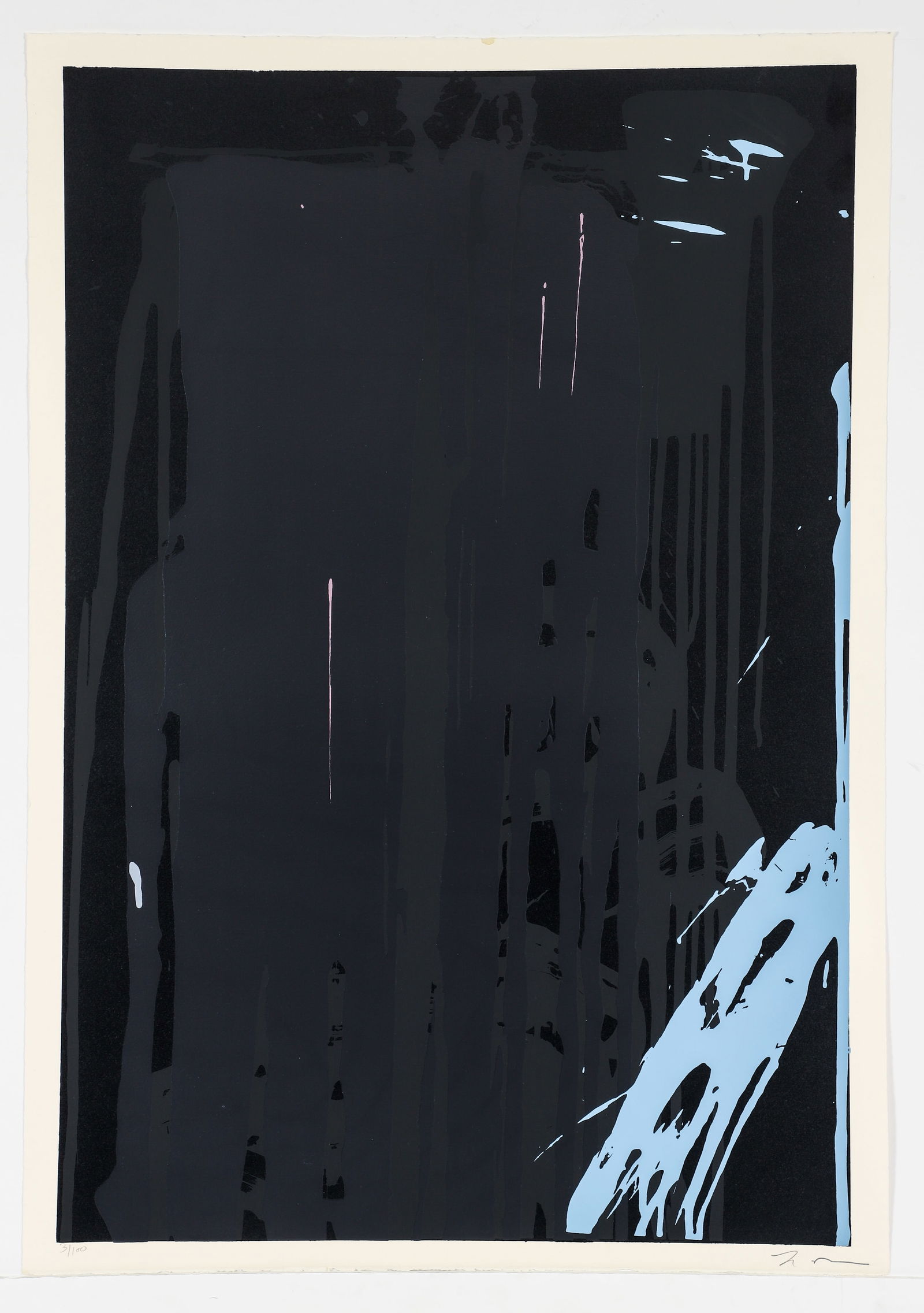 Larry Poons Series 4 Color Screenprint 1980: Poons, Larry (American, b. 1937), Series 4, 1980, color screenprint on Arches, signed and numbered 3/100 at lower margin, sheet size 35.75 x 25 inches, unframed. Published by Prestige Art, Ltd, Mamaro