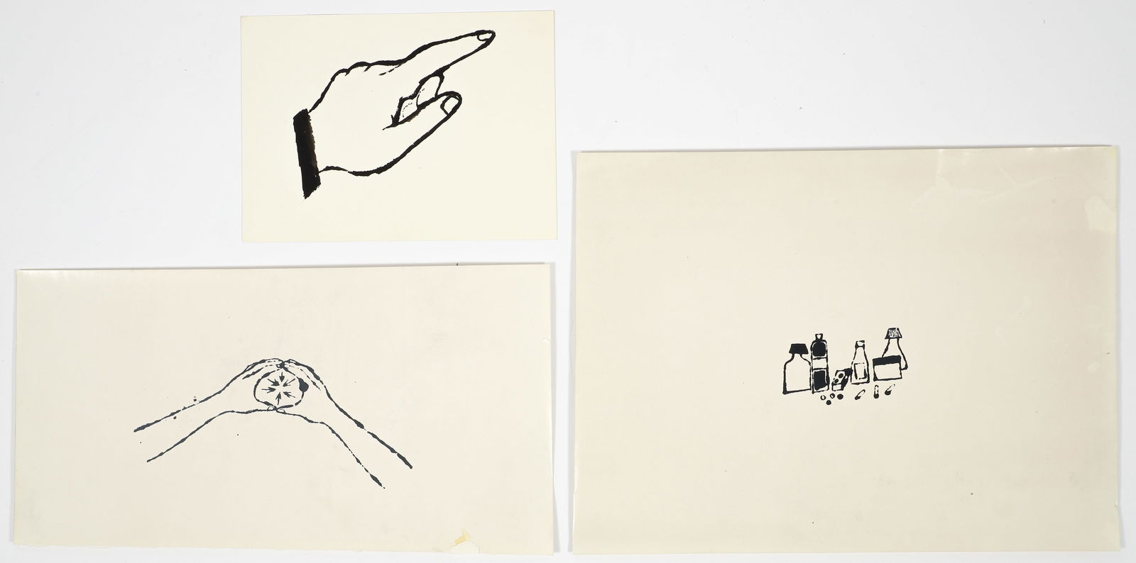 Andy Warhol Blotted Line Drawing Pointing Finger for 1950s Ad Campaign (1 of 4)