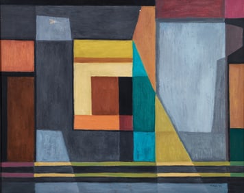 Milton Weiss Oil on Canvas Facade 1953