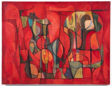 Milton Weiss Torsos 1956 Abstract Oil on Canvas