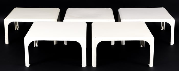 Set of 5 Vico Magistretti for Artemide Demetrio 45 Tables